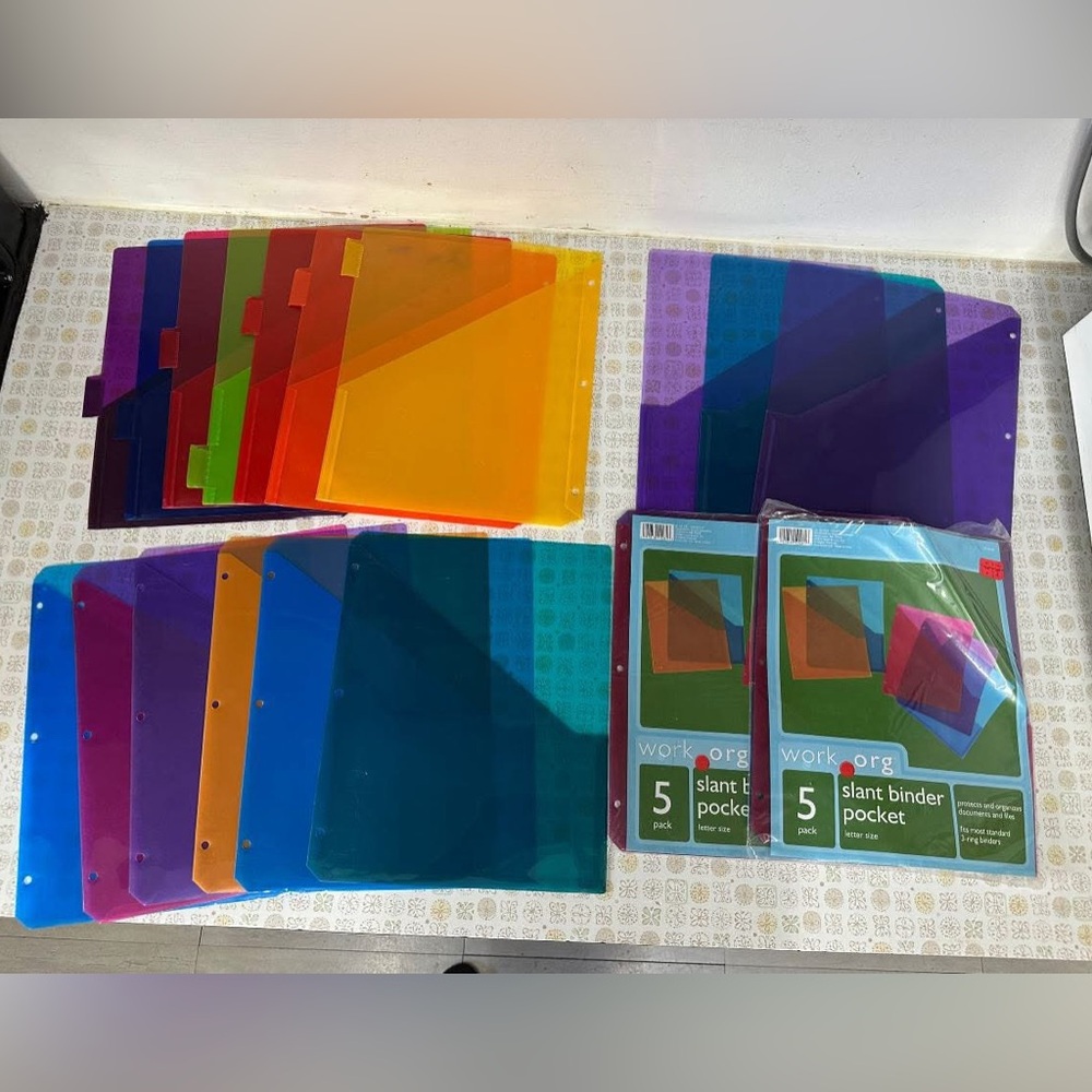 Colorful Binder Pockets Lot